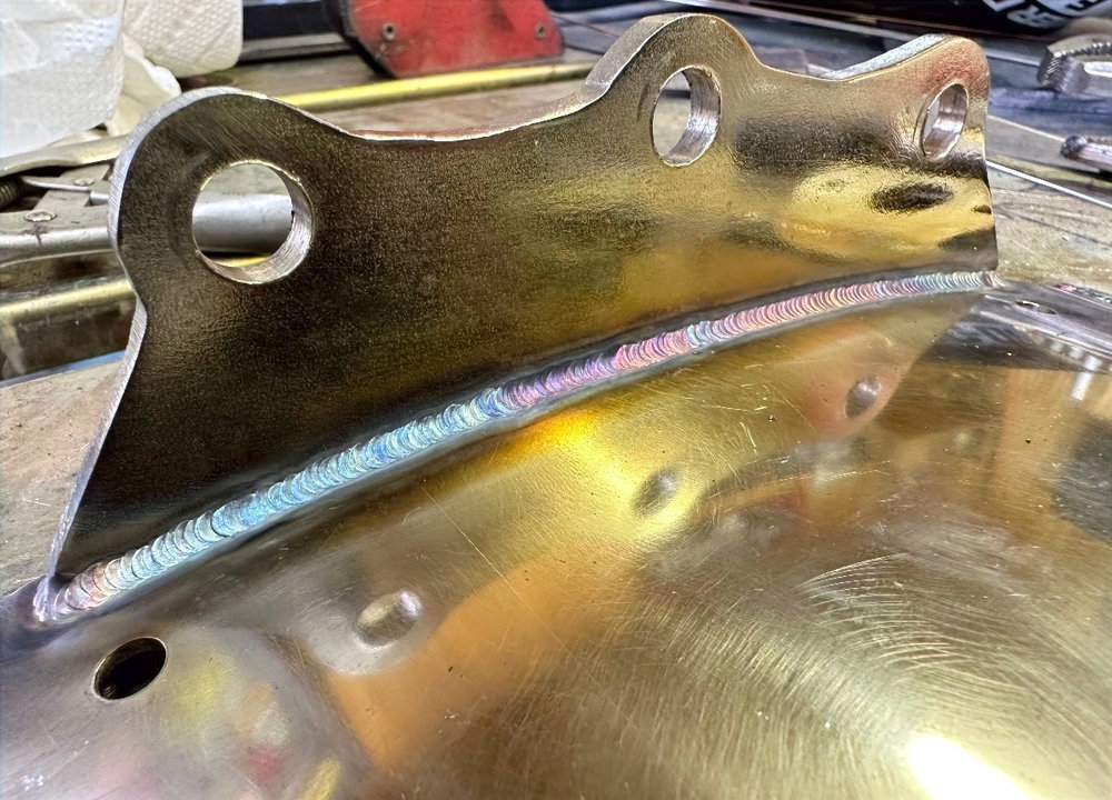 Close-up of a welded bracket
